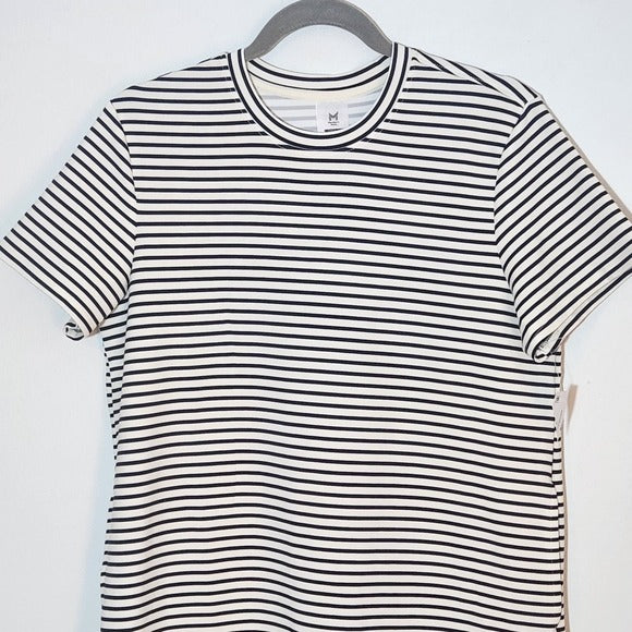 Member’s Mark Black and White Stripe Mini T-Shirt Dress Size Medium NWOT