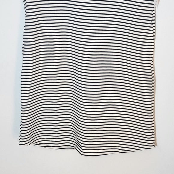 Member’s Mark Black and White Stripe Mini T-Shirt Dress Size Medium NWOT