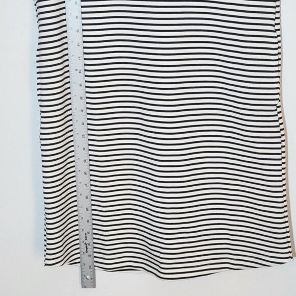 Member’s Mark Black and White Stripe Mini T-Shirt Dress Size Medium NWOT
