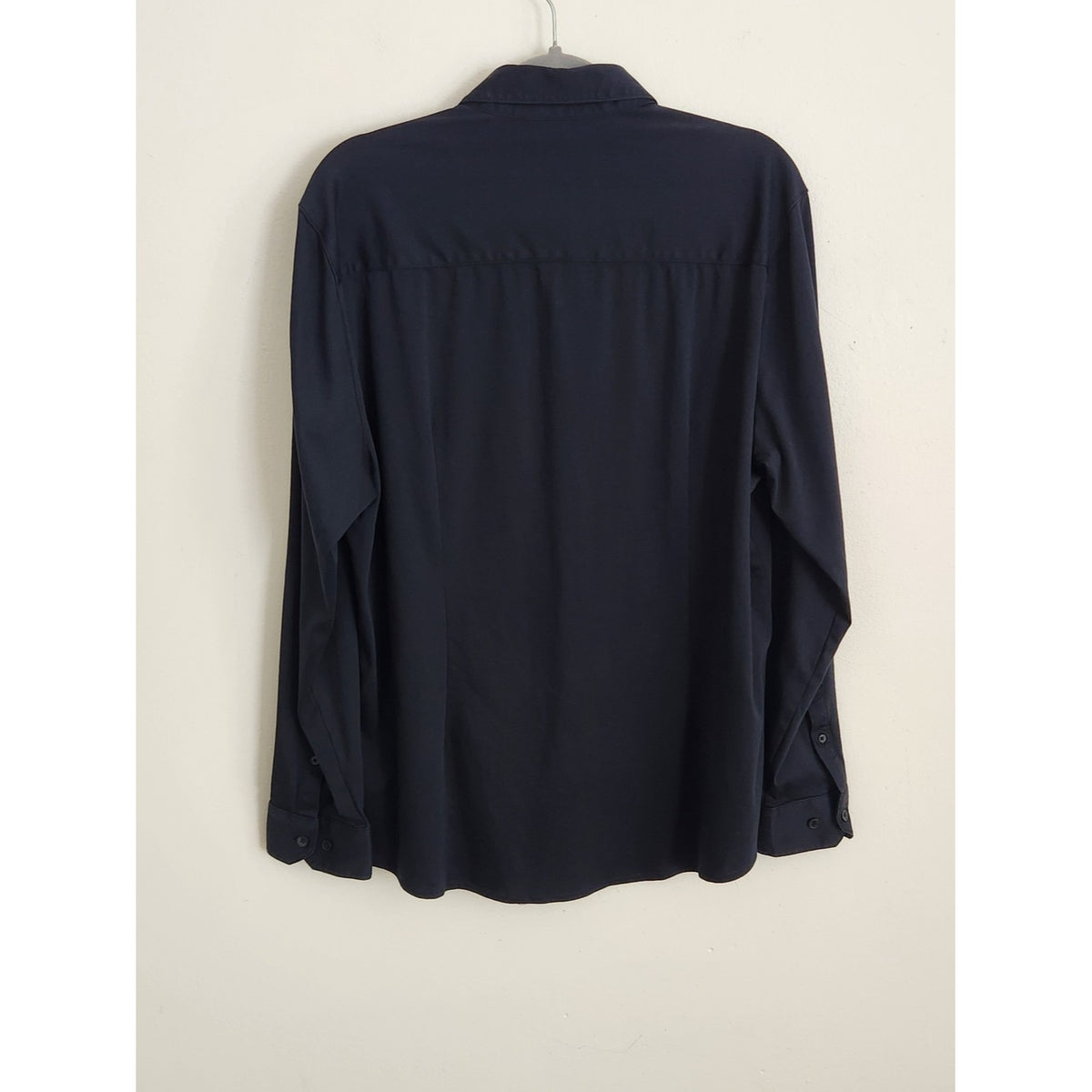 Primark Mens Dark Navy Knit Long Sleeve Button Down Shirt Size XL