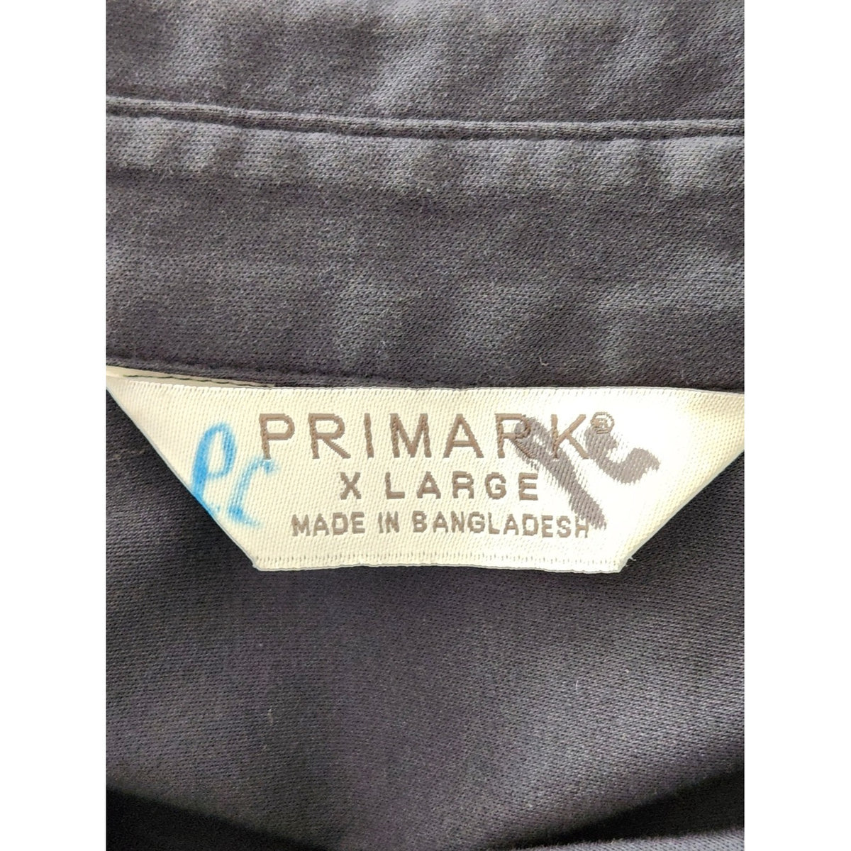 Primark Mens Dark Navy Knit Long Sleeve Button Down Shirt Size XL