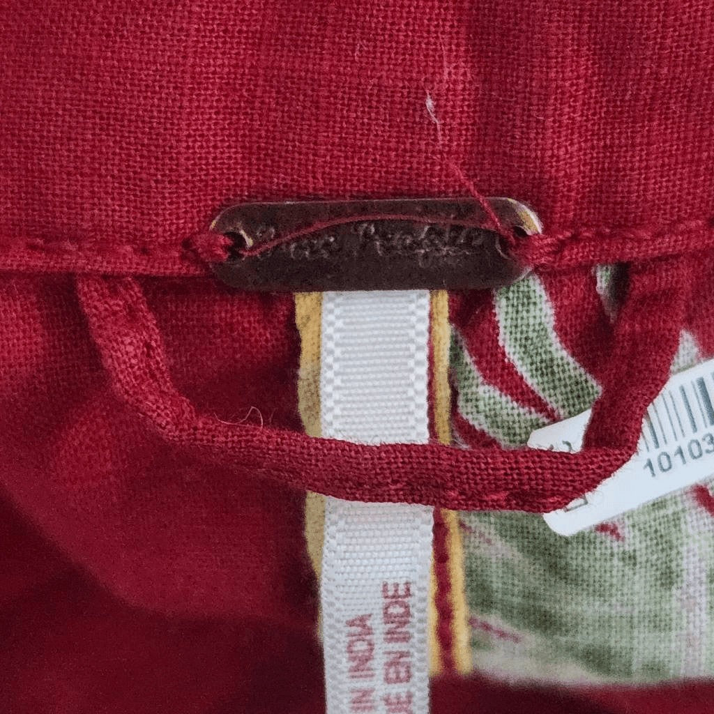 Free People Burgundy Tropical Print Short Romper Size XS Red and Gold Romper