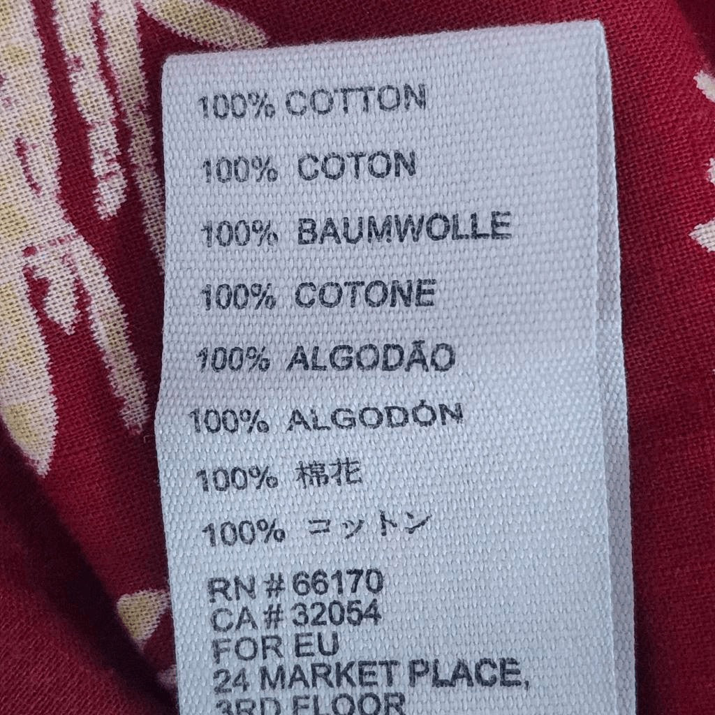 Free People Burgundy Tropical Print Short Romper Size XS Red and Gold Romper