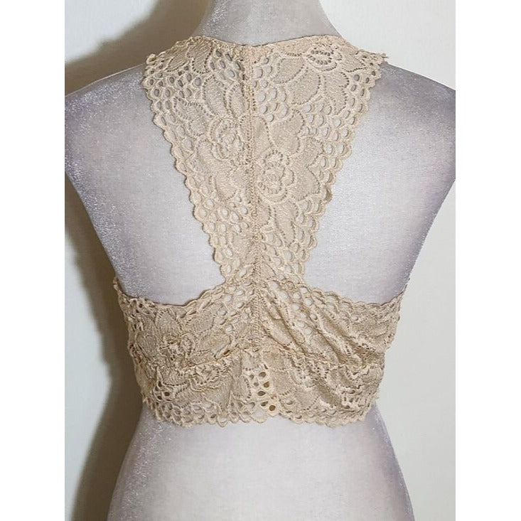 Listicle Womens Cream Lace Bralette Size Large