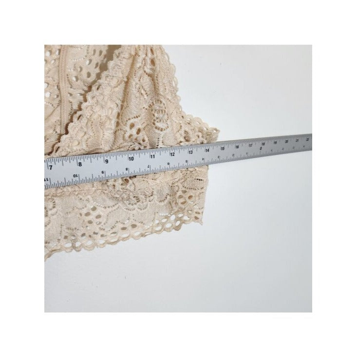 Listicle Womens Cream Lace Bralette Size Large
