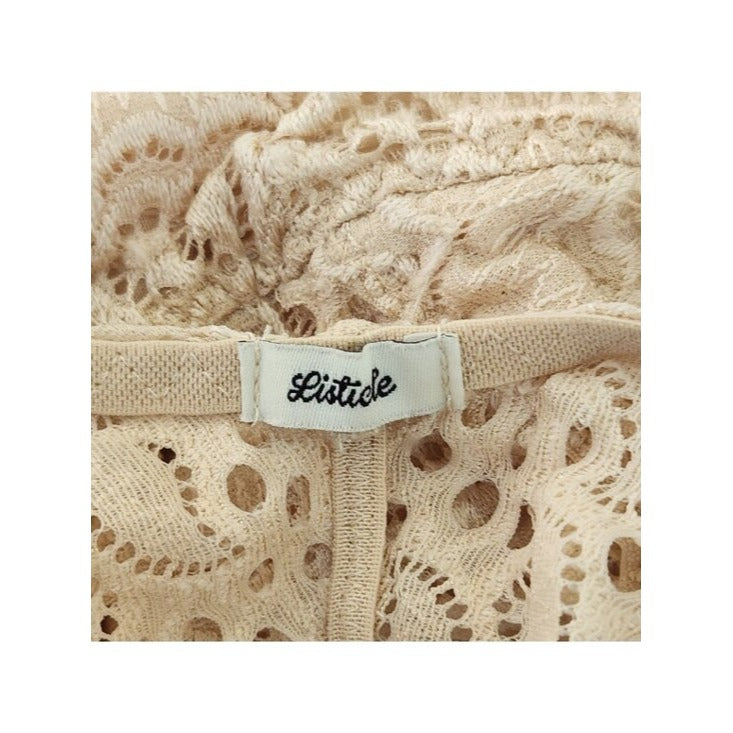 Listicle Womens Cream Lace Bralette Size Large