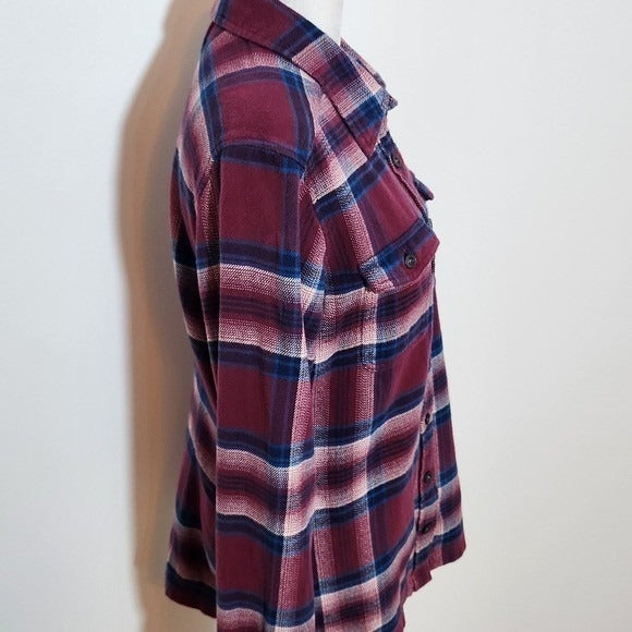 Patagonia Burgundy and Navy Plaid Flannel Shirt Size 6 Patagonia Women's Flannel