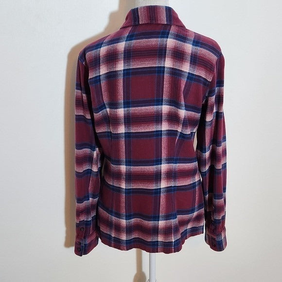 Patagonia Burgundy and Navy Plaid Flannel Shirt Size 6 Patagonia Women's Flannel