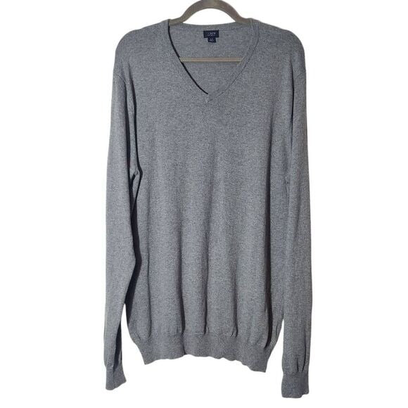 J. Crew Gray Cotton Cashmere Sweater Size Large Tall Mens Cashmere Pullover
