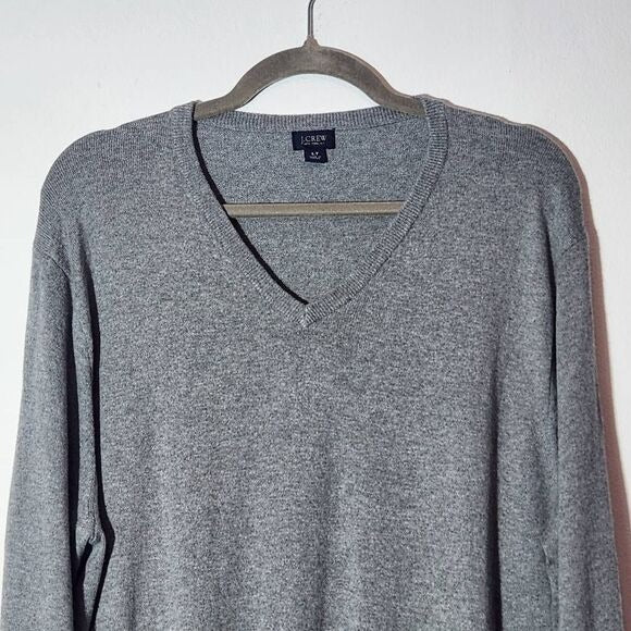 J. Crew Gray Cotton Cashmere Sweater Size Large Tall Mens Cashmere Pullover
