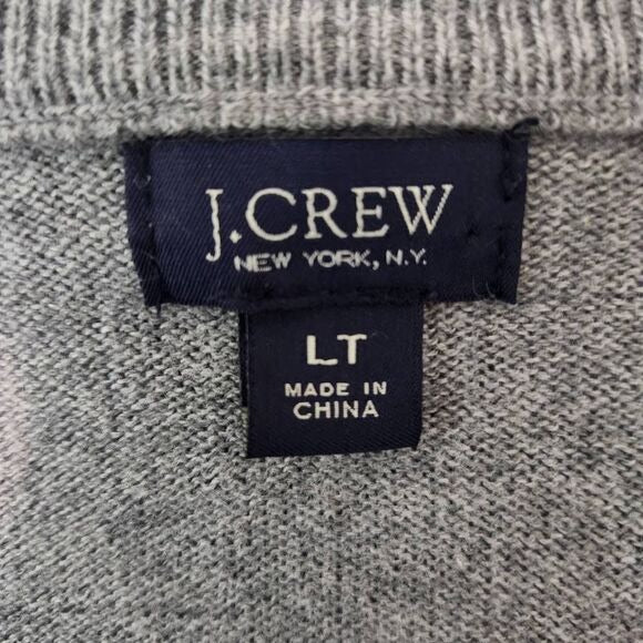 J. Crew Gray Cotton Cashmere Sweater Size Large Tall Mens Cashmere Pullover
