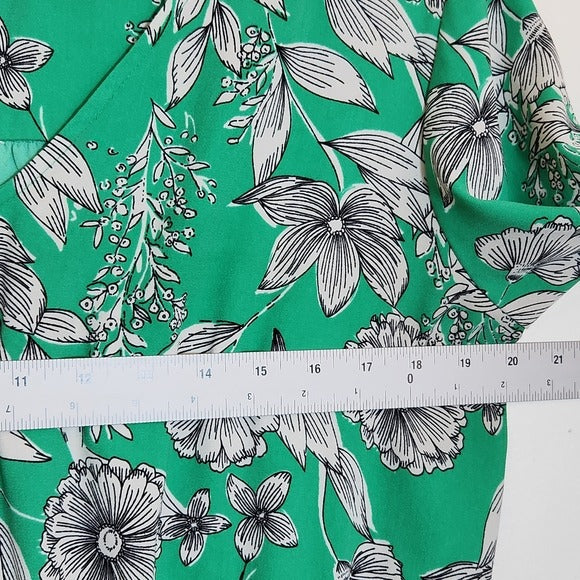 A New Day Green Floral Print Mini Dress Size XL Wedding Guest Dress