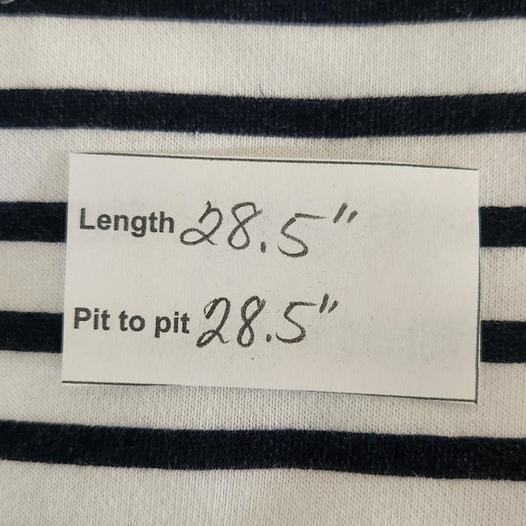 Belle Beach Striped Navy and White T-Shirt Size 2X Plus Size Navy Striped Top