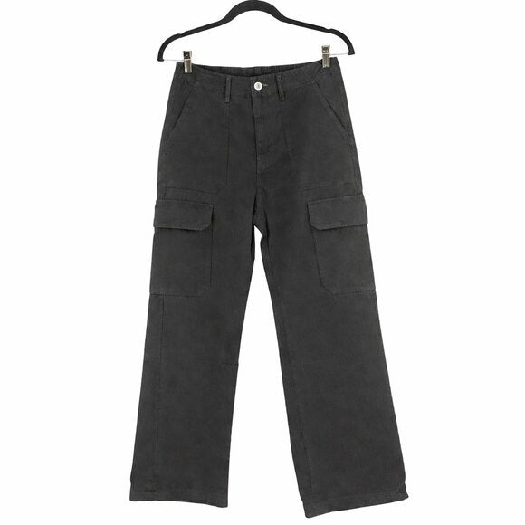 Umgee Charcoal Gray Wide Leg Cargo Pants Size Medium NWT