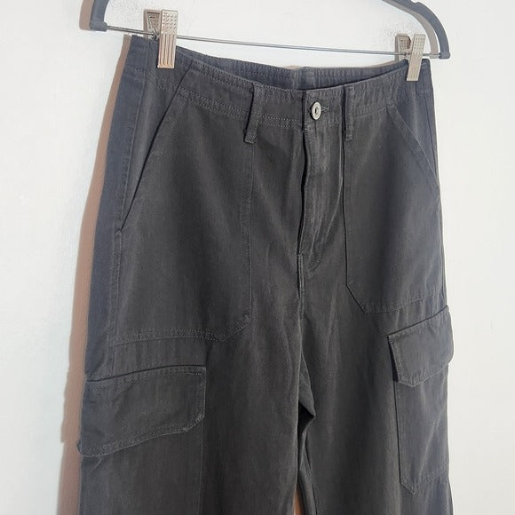 Umgee Charcoal Gray Wide Leg Cargo Pants Size Medium NWT