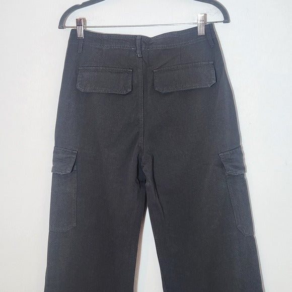 Umgee Charcoal Gray Wide Leg Cargo Pants Size Medium NWT