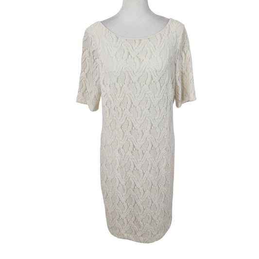 Ann Taylor Cream Embroidered Lace Dress NWT Size 10 Petite Cream Cocktail Dress