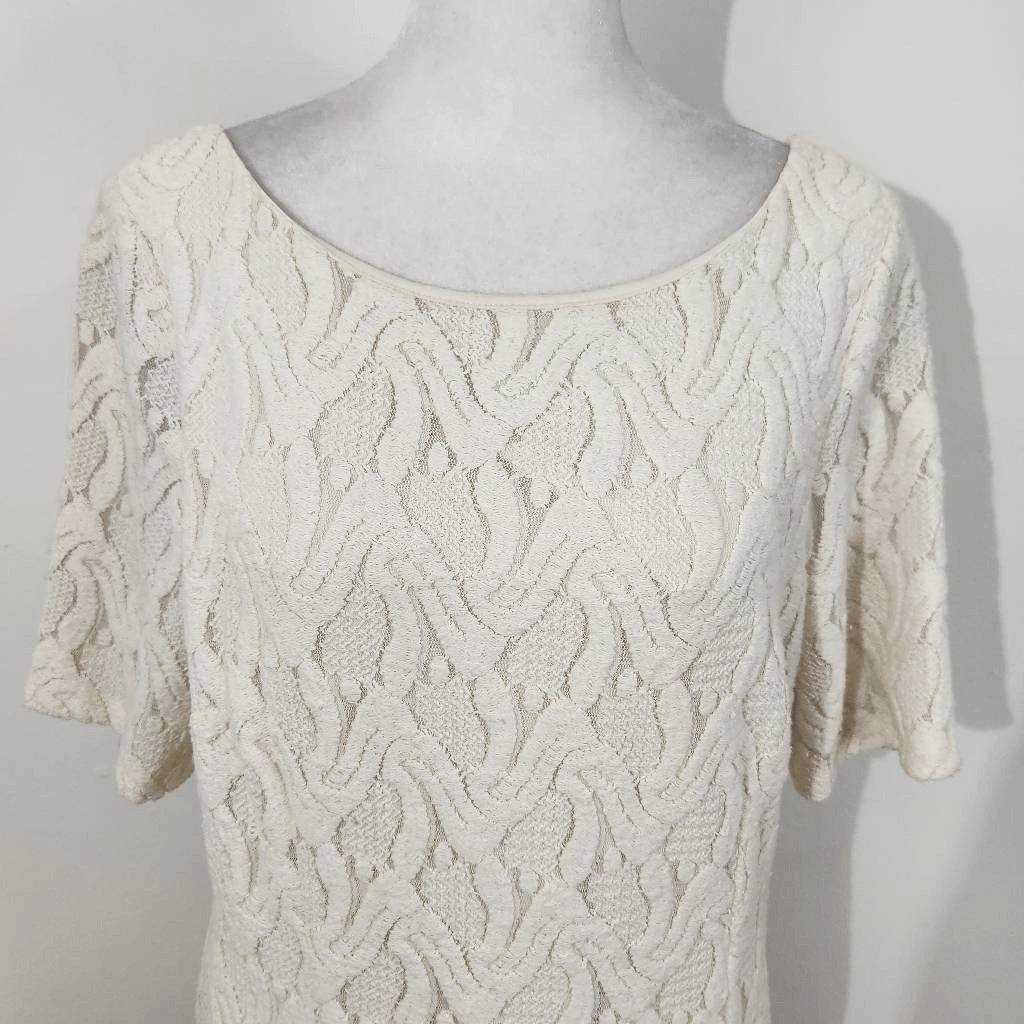 Ann Taylor Cream Embroidered Lace Dress NWT Size 10 Petite Cream Cocktail Dress