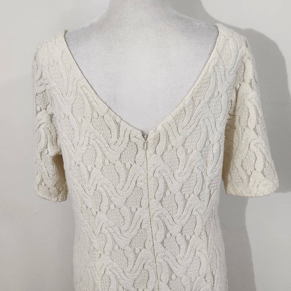 Ann Taylor Cream Embroidered Lace Dress NWT Size 10 Petite Cream Cocktail Dress