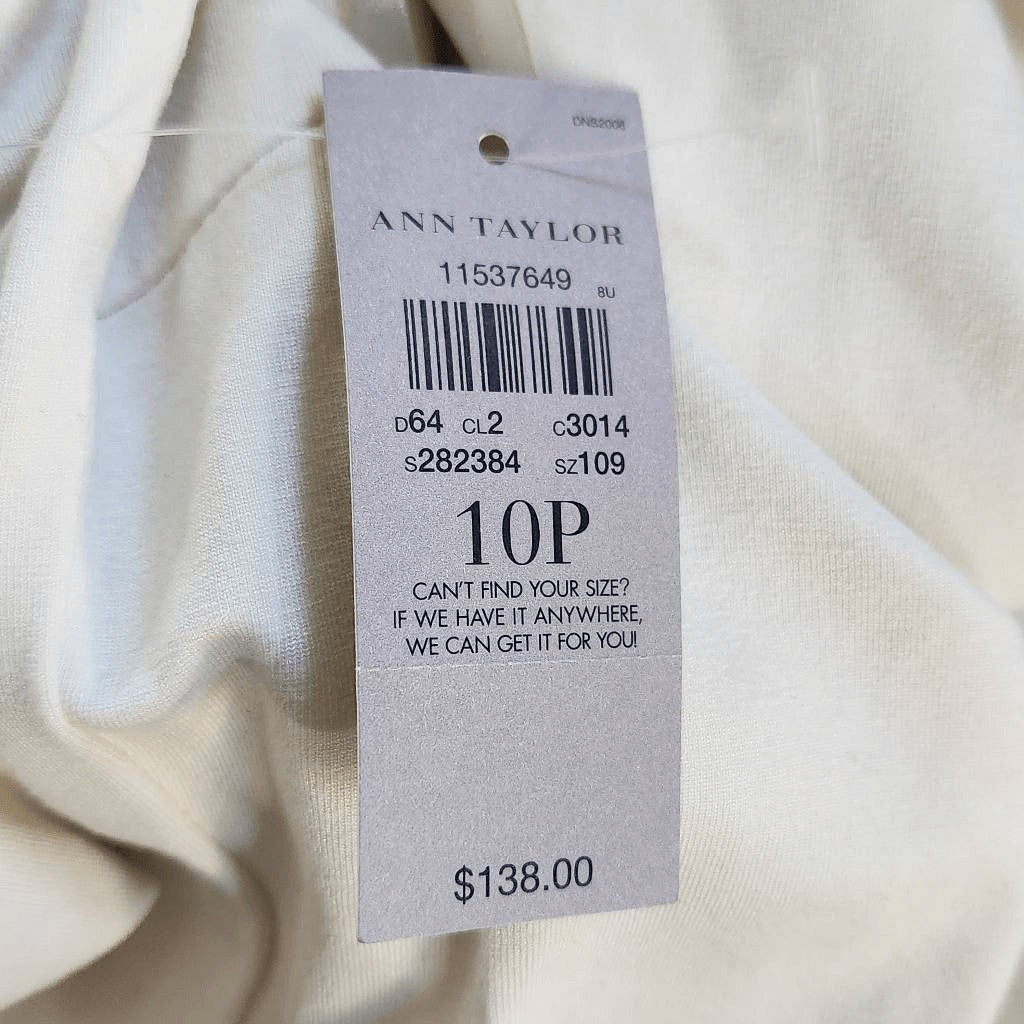 Ann Taylor Cream Embroidered Lace Dress NWT Size 10 Petite Cream Cocktail Dress