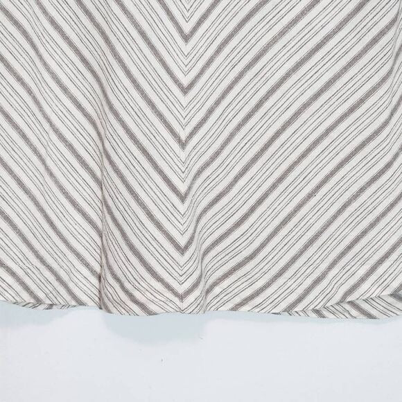 For Cynthia Taupe and Cream Linen Chevron Stripe Skirt NWOT Size Large