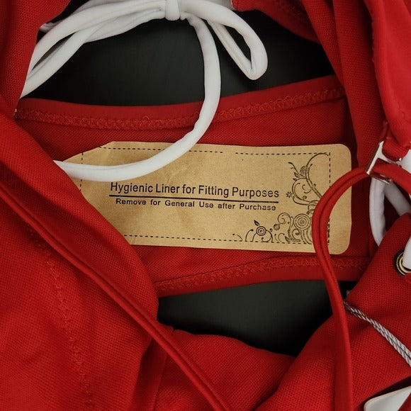 Yira Red Lace-Up One-Piece Swimsuit Size Medium, New