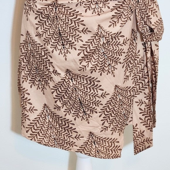 Cupshe Brown Wrap-Style Romper NWT Size Large Cupshe Leaf Print Romper