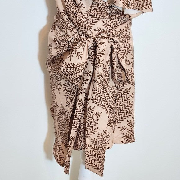 Cupshe Brown Wrap-Style Romper NWT Size Large Cupshe Leaf Print Romper