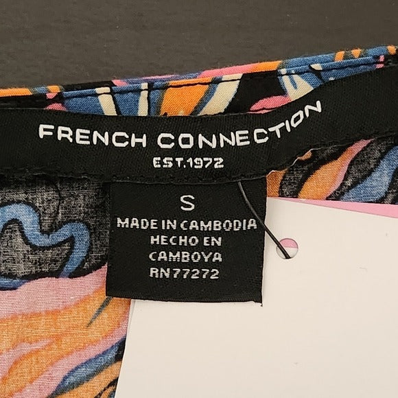 French Connection Cotton Floral Midi Dress Size Small NWT Wedding Guest Dress