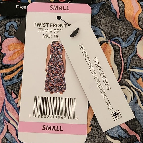 French Connection Cotton Floral Midi Dress Size Small NWT Wedding Guest Dress