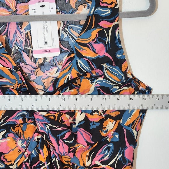 French Connection Cotton Floral Midi Dress Size Small NWT Wedding Guest Dress