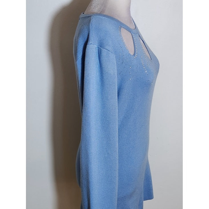 Ashley Stewart Light Blue Cut-Out Sweater Size 14/16 NWT