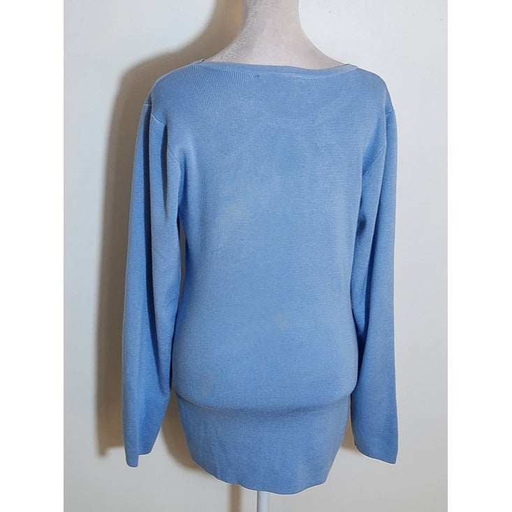 Ashley Stewart Light Blue Cut-Out Sweater Size 14/16 NWT