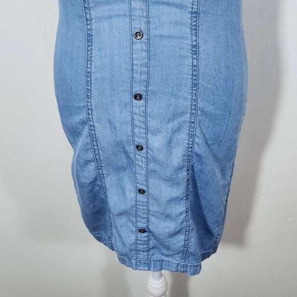 Love Tree Blue Chambray Mini Bodycon Dress Size Medium