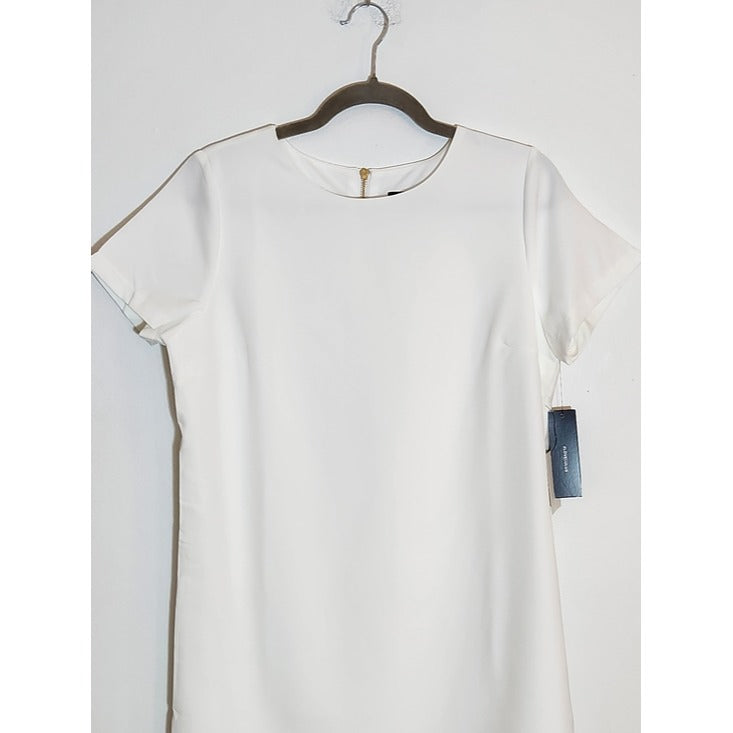Lulus Ivory Mini Short Sleeve Shift Dress Size Small NWT