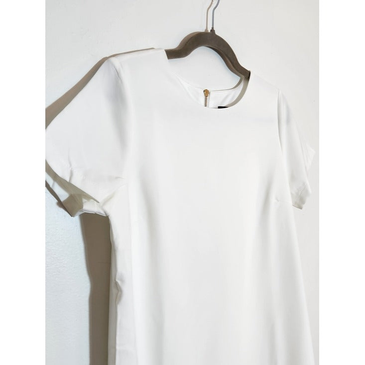 Lulus Ivory Mini Short Sleeve Shift Dress Size Small NWT