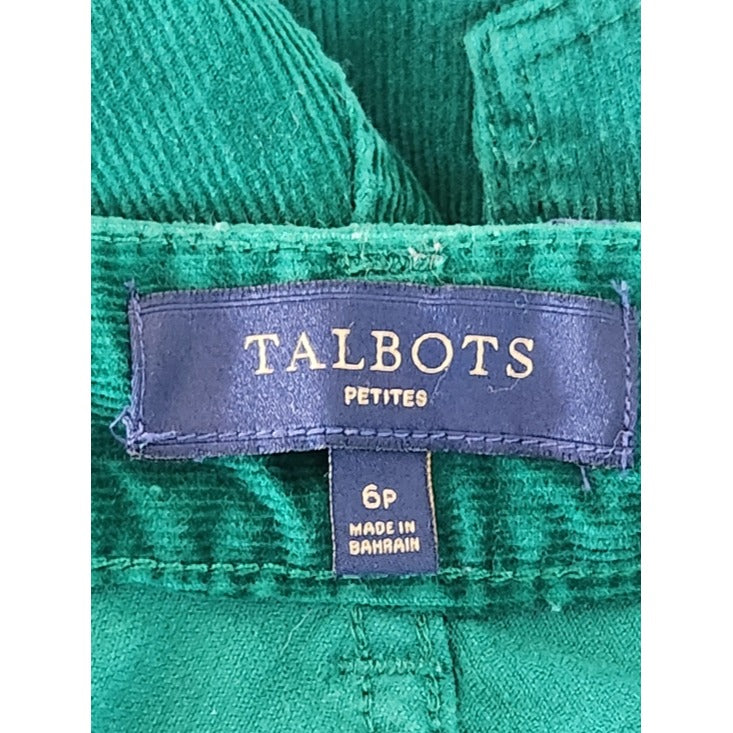 Talbots Green Curvy Bootcut Corduroy Pants Size 6 Petite