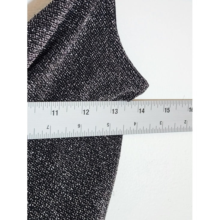 Divided H&M Black and Silver Metallic Crop Top Size XS