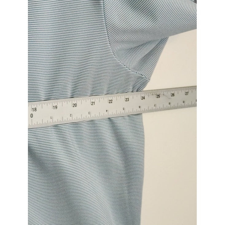 Jack Nicklaus Blue and White Stripe Quarter Zip Pullover Size Large