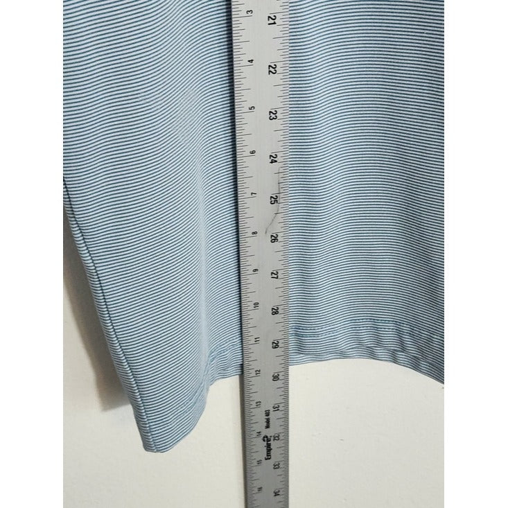 Jack Nicklaus Blue and White Stripe Quarter Zip Pullover Size Large