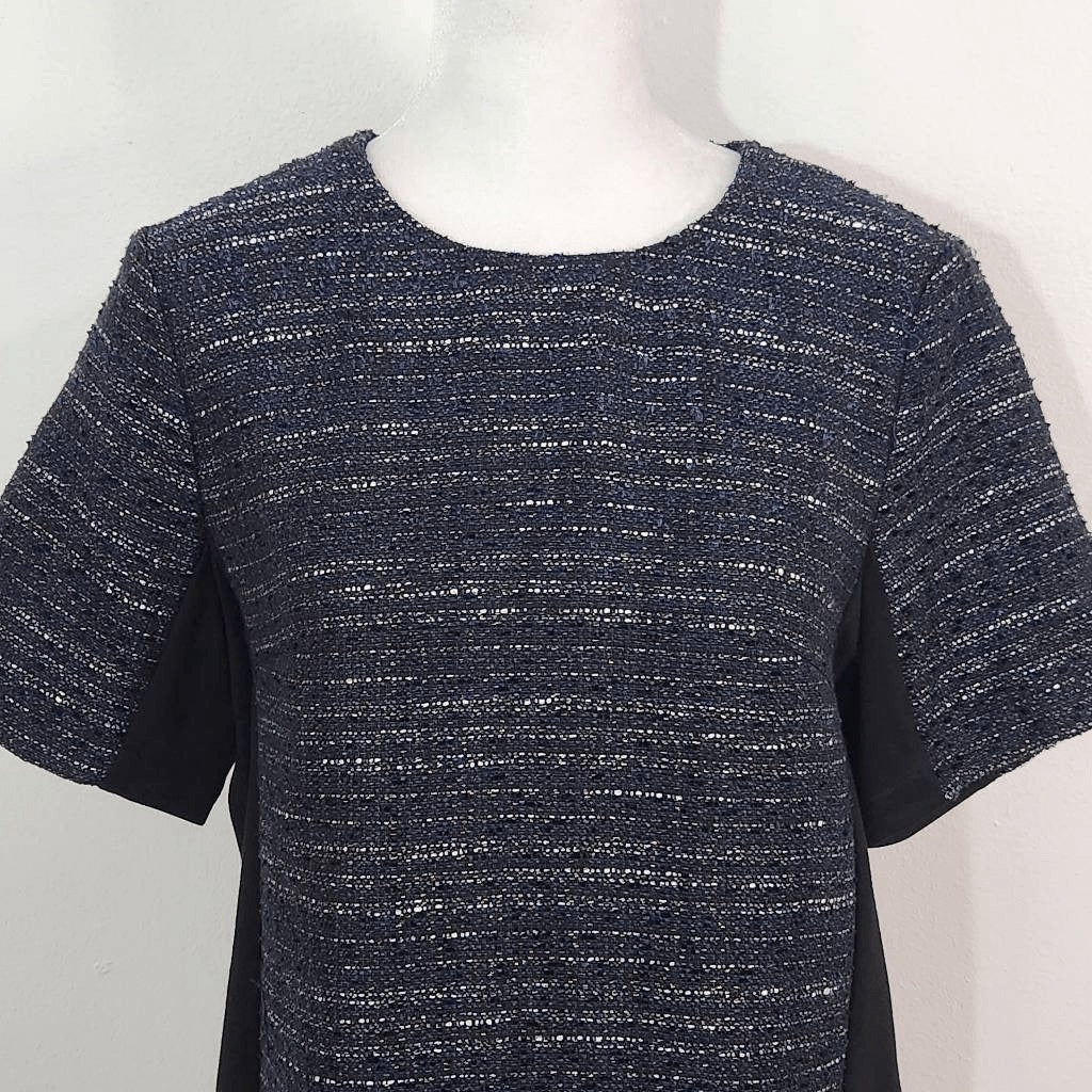 Ava Metallic Navy Tweed Top Size Small NWOT Ava Dressy Tweed Blouse