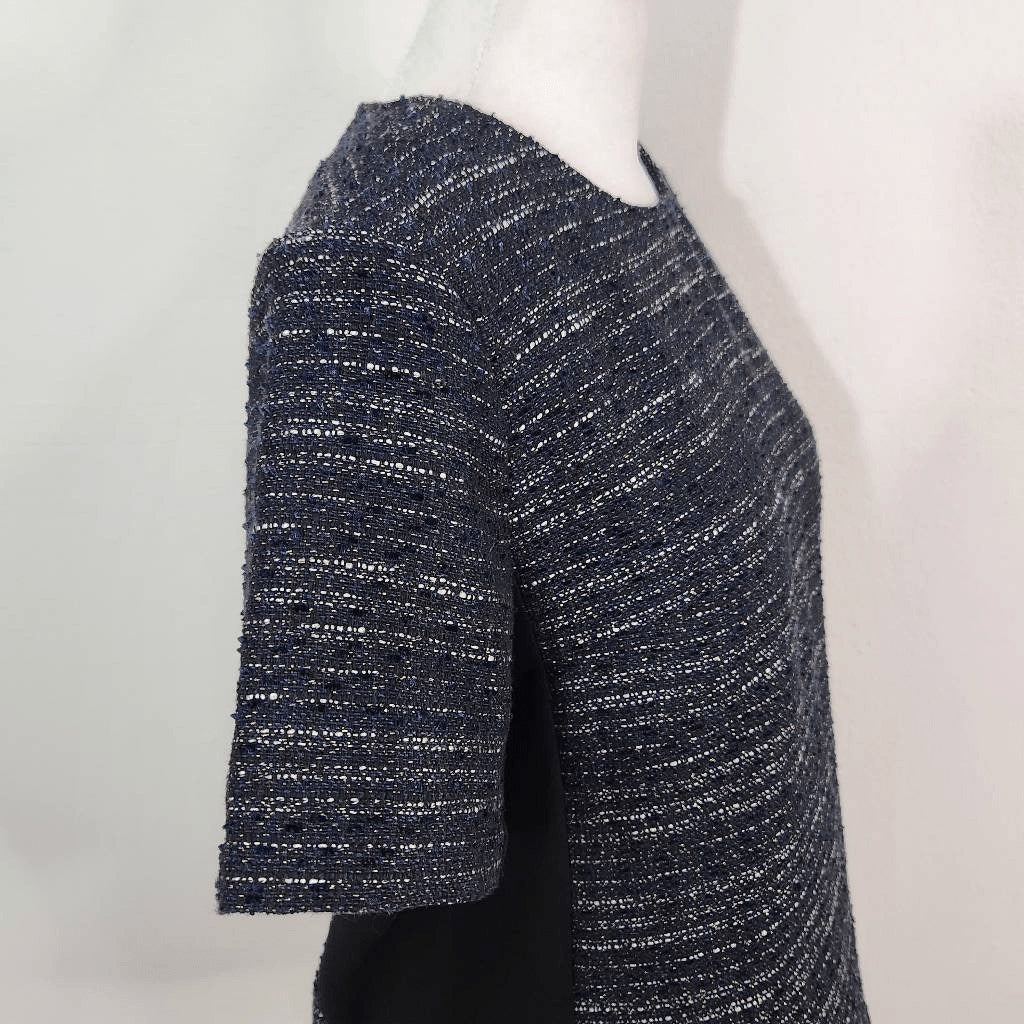 Ava Metallic Navy Tweed Top Size Small NWOT Ava Dressy Tweed Blouse