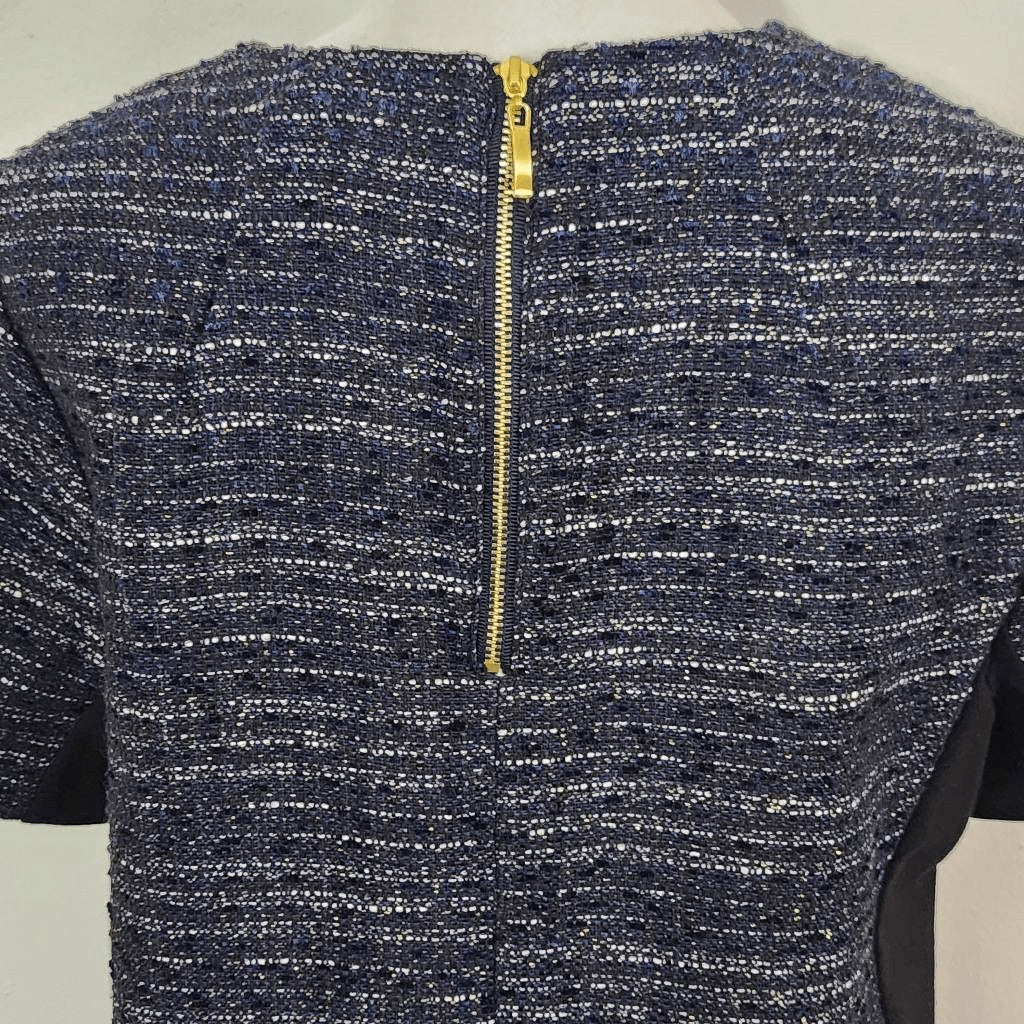Ava Metallic Navy Tweed Top Size Small NWOT Ava Dressy Tweed Blouse