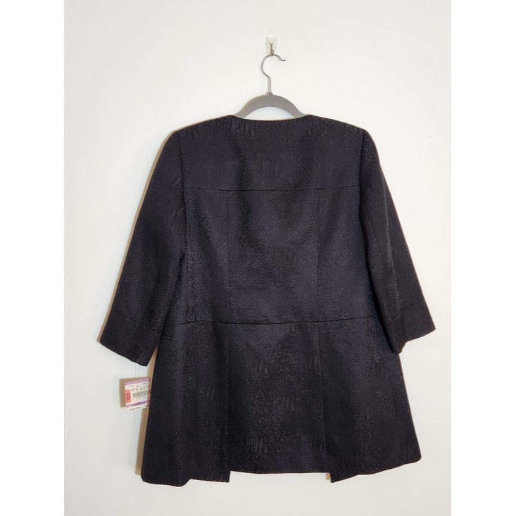 Kasper Black Animal Print Open Blazer Size 6 NWT