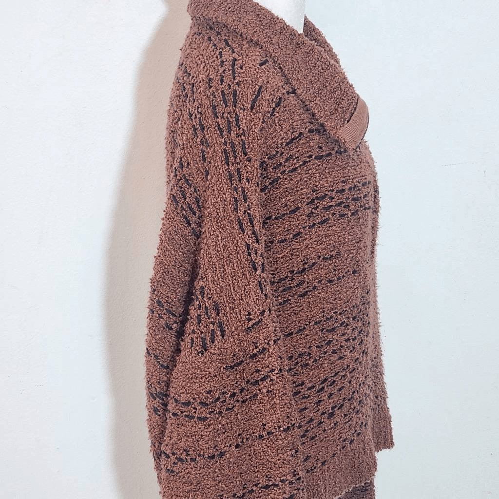 Saltwater Luxe Brown Oversized Sweater Size Large Brown Half-Zip Pullover