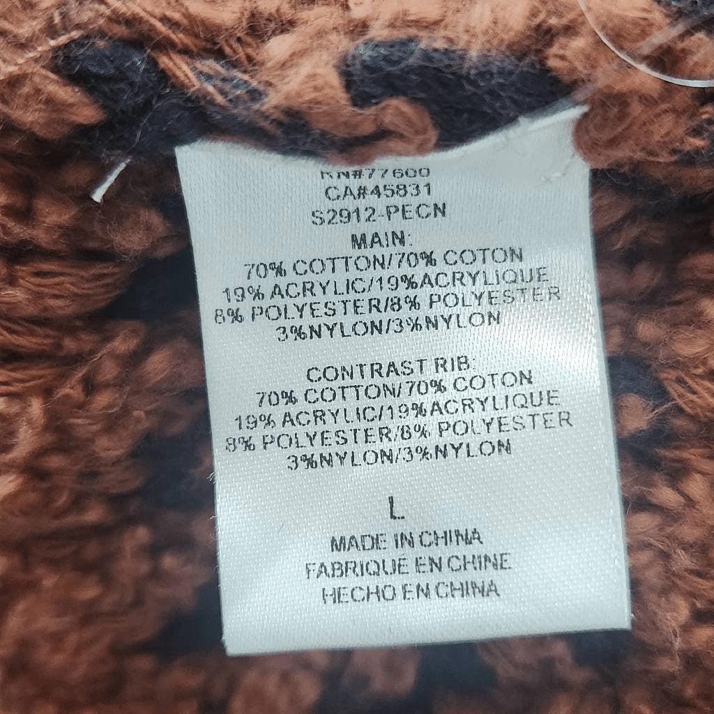 Saltwater Luxe Brown Oversized Sweater Size Large Brown Half-Zip Pullover