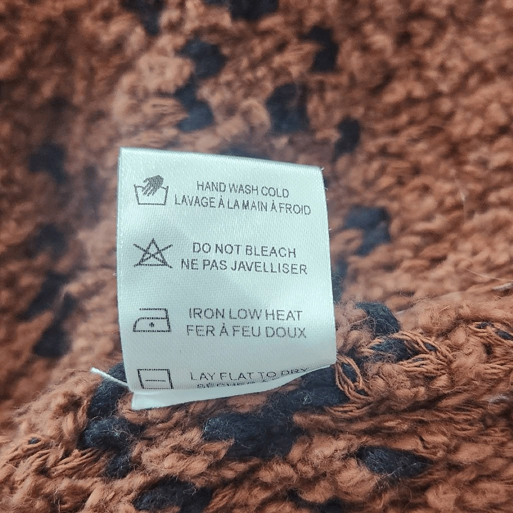 Saltwater Luxe Brown Oversized Sweater Size Large Brown Half-Zip Pullover