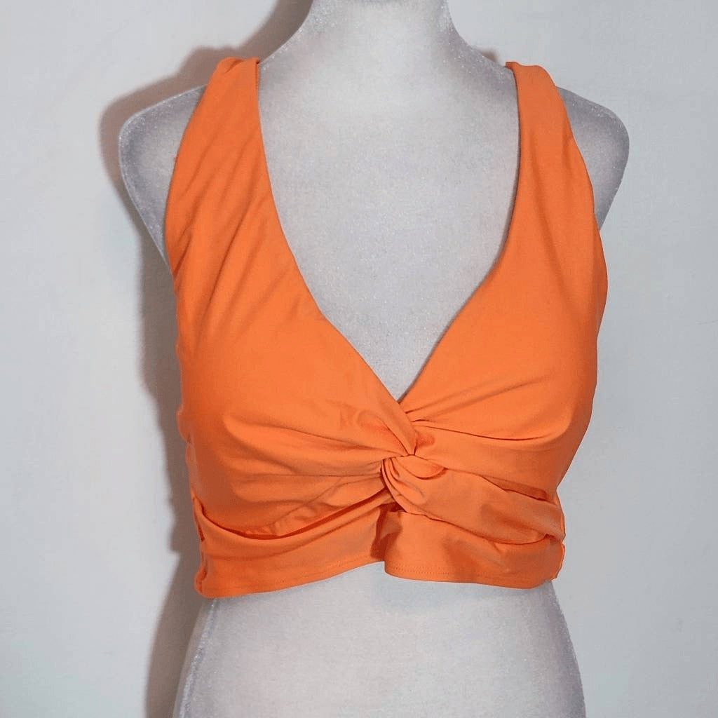 Tempt Me Orange and Blue Floral Bikini with High Waist Bottoms NWT Size XXL