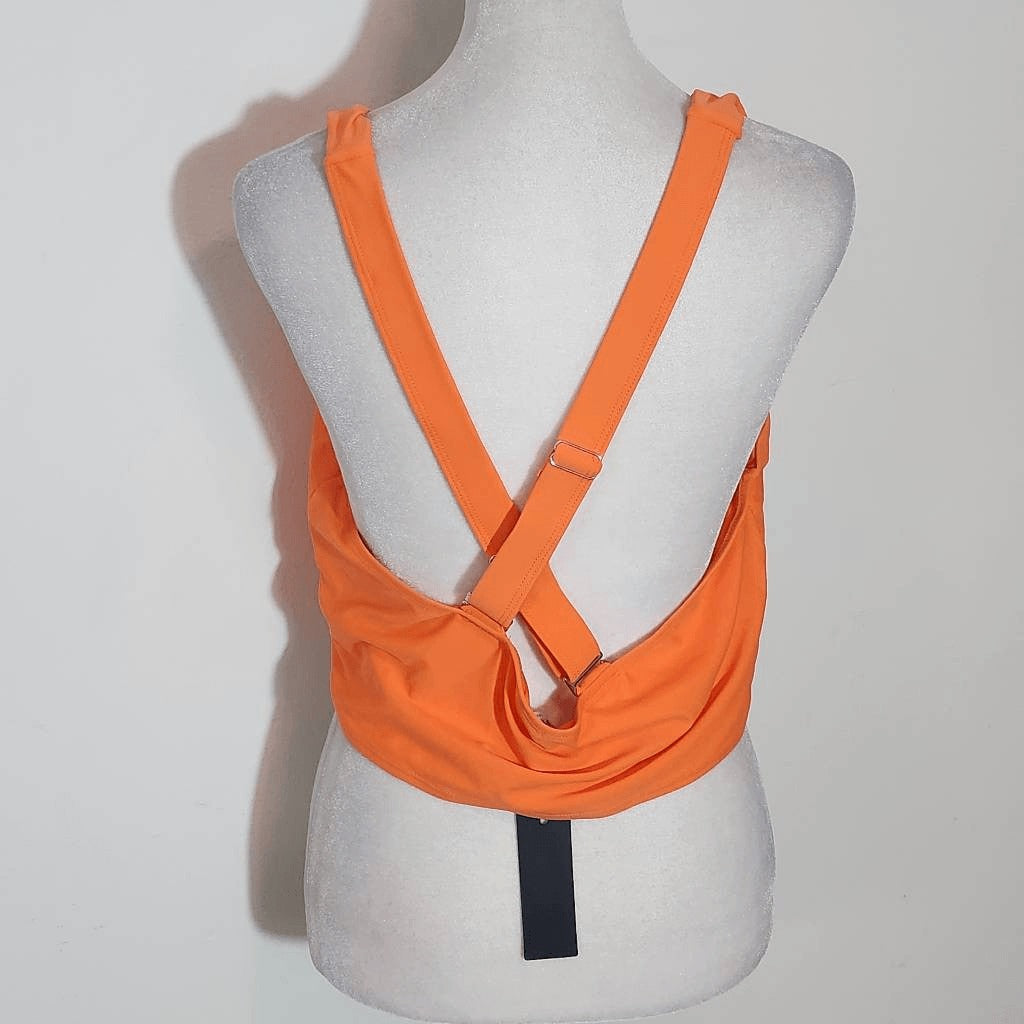 Tempt Me Orange and Blue Floral Bikini with High Waist Bottoms NWT Size XXL