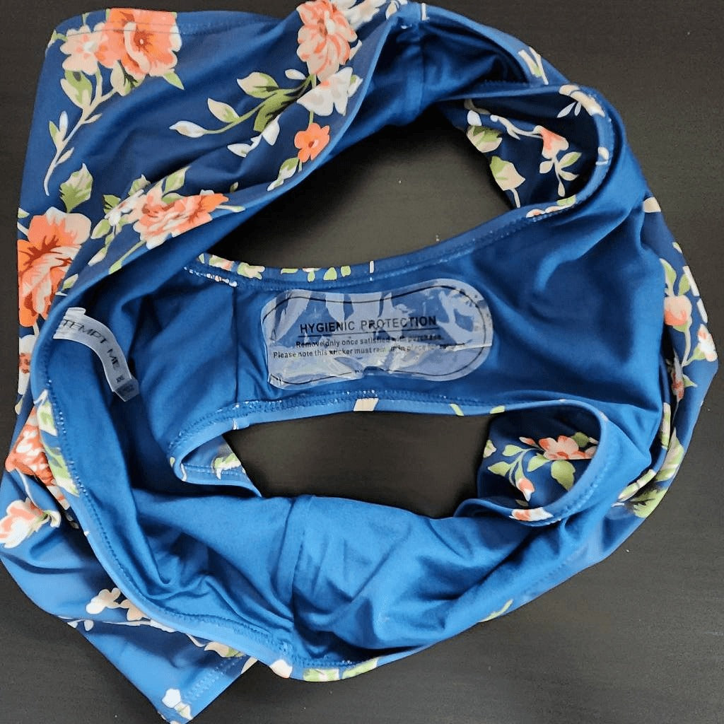 Tempt Me Orange and Blue Floral Bikini with High Waist Bottoms NWT Size XXL